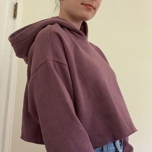 Urban Outfitters Cropped Purple Sweatshirt